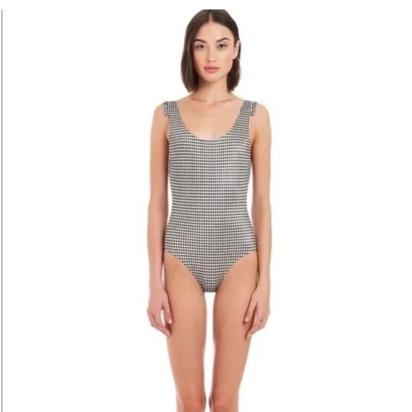 Amanda Uprichard High Thigh Low Back Ruffle One Piece Swimsuit Size Small - Picture 2 of 11